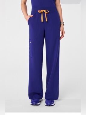 Figs high waisted Isabel women’s wide leg size small deep royal blue nwt